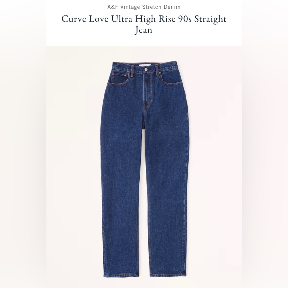 NWT Abercrombie & Fitch Ultra High Rise 90’s Straight Curve Love Jeans